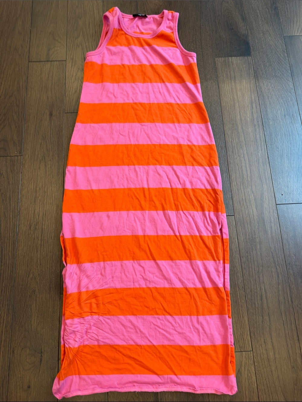 RD Style Pink and Orange Striped Tank Maxi Dress Size Small - C67-133